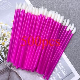 500pcs Lip Brush Eyelash Wands Applicators Disposable Lip Brush Lipstick Brush Lip Gloss Applicator Wands Makeup Beauty Tool (Handle Color: 500pcs LipBrushRose)