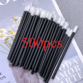500pcs Lip Brush Eyelash Wands Applicators Disposable Lip Brush Lipstick Brush Lip Gloss Applicator Wands Makeup Beauty Tool (Handle Color: 500pcs LipBrushBlack)