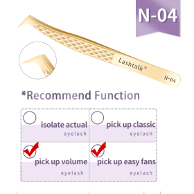 Lashtalk Precision Fiber Tip Tweezer Eyelash Extensions Diamond Grip Anti-Slip Premium Gold Stainless Steel Makeup From Nagaraku (Color: N04(No fiber tips))