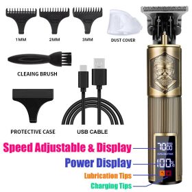 Professional Hair Cutting Machine Vintage T9 Hair Clipper Cutting Machine For Men Shaver Trimmer Rechargeable Carving Mark Razor (Color: 068-BeardMan)