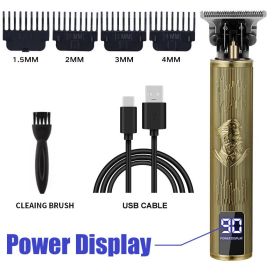 Professional Hair Cutting Machine Vintage T9 Hair Clipper Cutting Machine For Men Shaver Trimmer Rechargeable Carving Mark Razor (Color: 067-Gentleman)