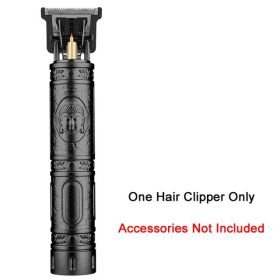 Professional Hair Cutting Machine Vintage T9 Hair Clipper Cutting Machine For Men Shaver Trimmer Rechargeable Carving Mark Razor (Color: X-BlackBuddha)